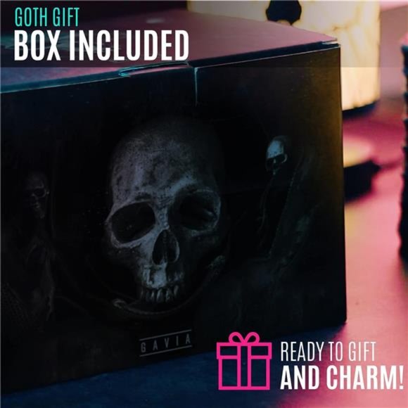 Gothic Wall Decor - Black Skull Decor for Home - Halloween Wall Decor - Picture 6 of 6